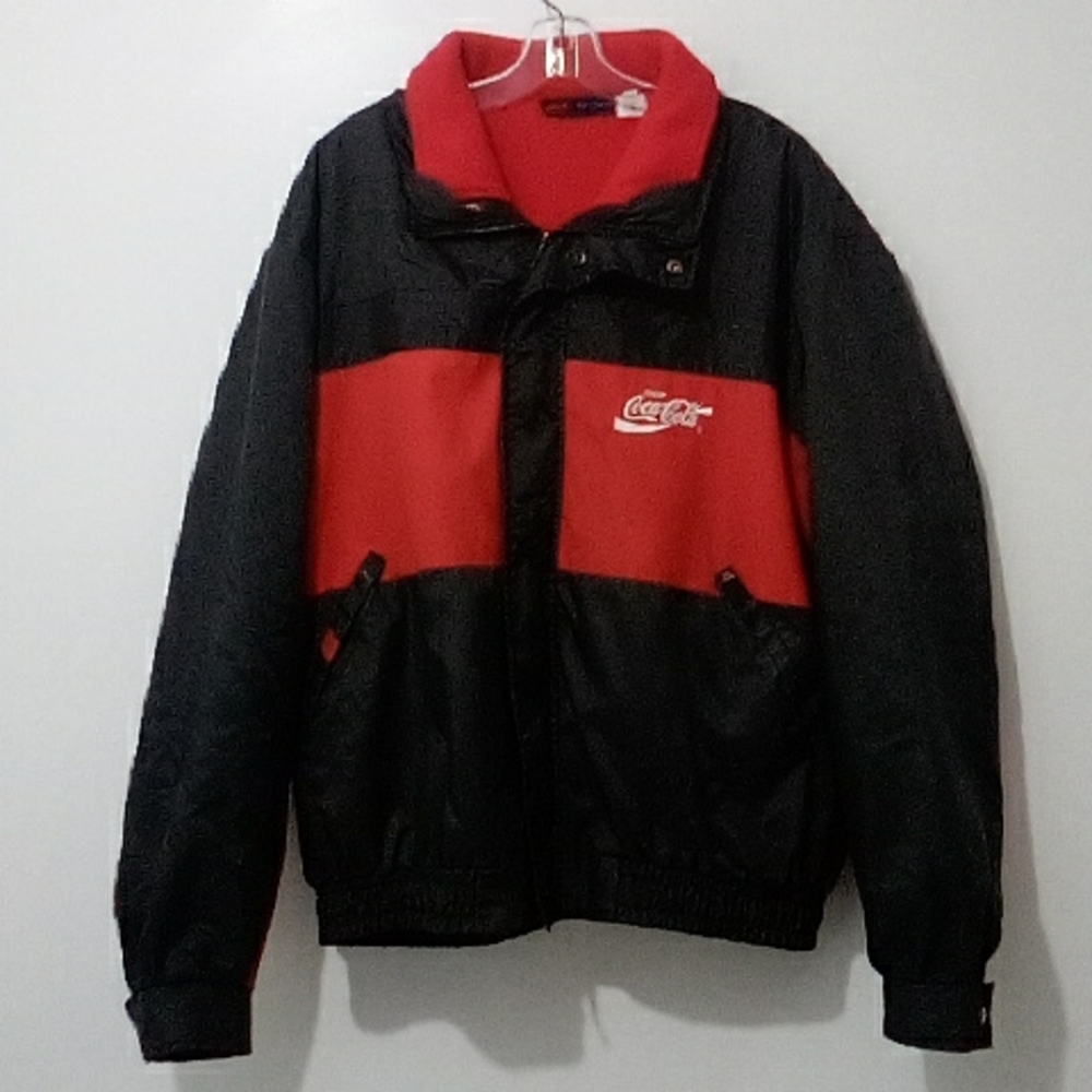 Marv Holland Coca-Cola black and red vintage work jacket zip out fleece jacket